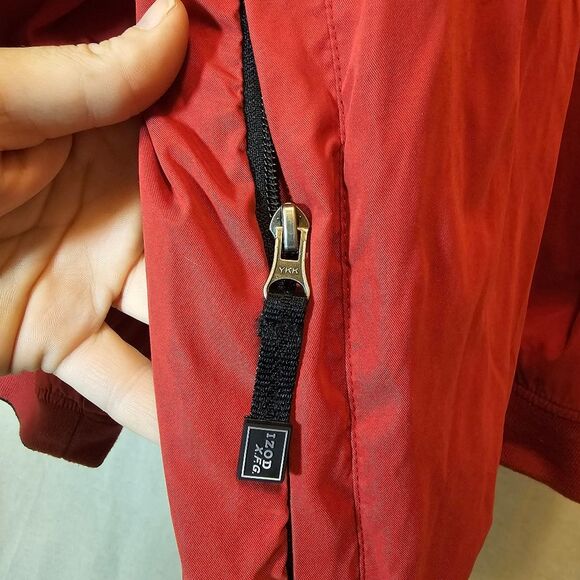 IZOD XFG Golf Mens Pullover Windbreaker Top Jacket XL Red V Neck - Picture 4 of 8